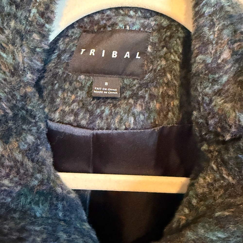 Tribal peacoat. Blue tones. Wool blend. Size 8. EUC - Picture 4 of 9